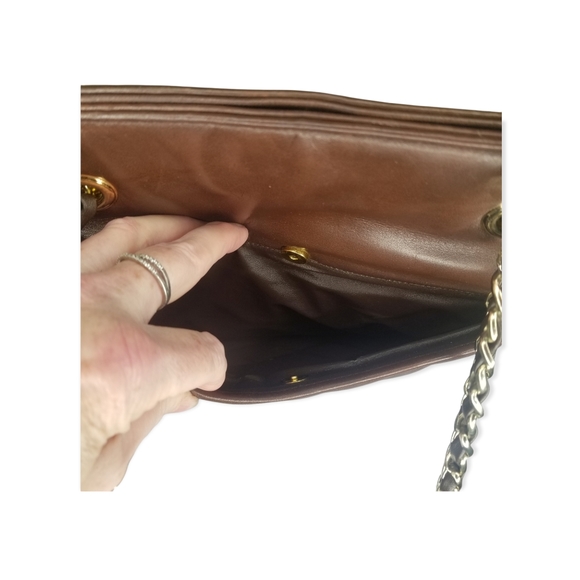 Vintage Harrods Knightsbridge Leather Quilted Front Shoulder Bag - Picture 10 of 15